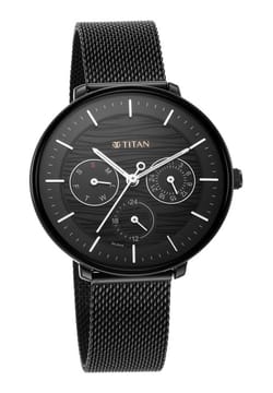 Titan Women's Svelte Green: Multi-Function Watch with Metal Strap