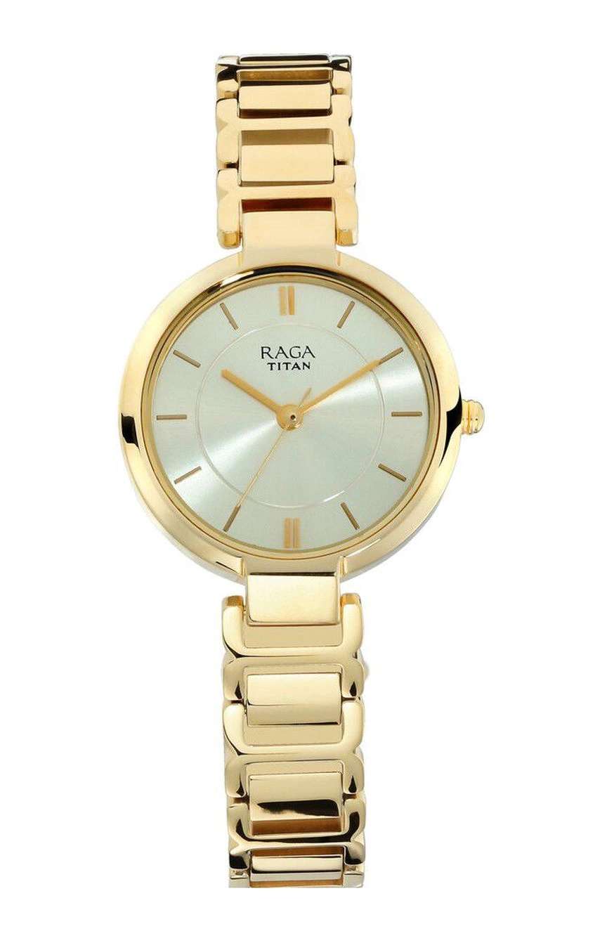 Titan Raga Viva Champagne Dial Women Watch With Metal Strap
