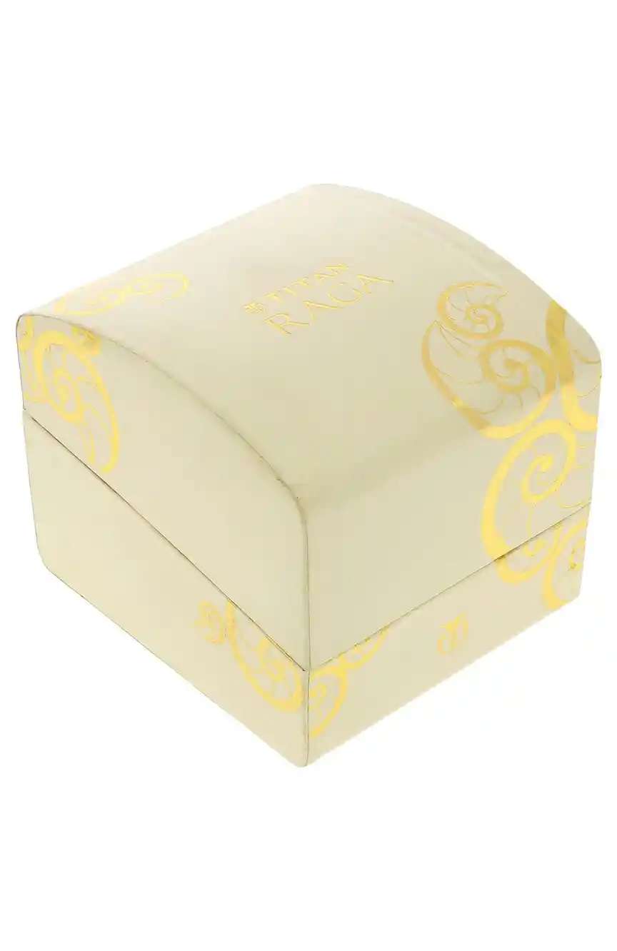 تيتان ساعة تيتان راجا فيفا كوارتز بميناء ذهبي وردي وسوار معدني ذهبي وردي للنساء