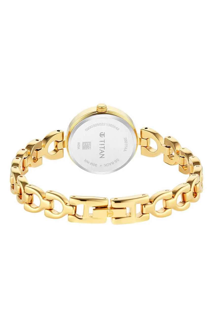 Titan Lagan Silver Dial Analog Metal Strap Watch for Women