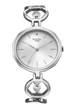 Titan Raga Round Analog Watch for Women Silver Dial Silver Strap