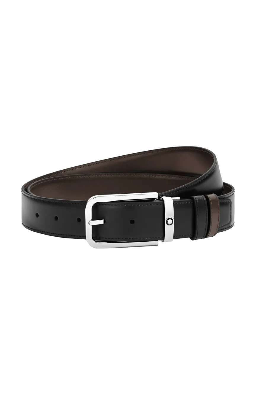 Montblanc 35 mm Reversible Belt in Meisterstuck Leather with Rectangular Buckle