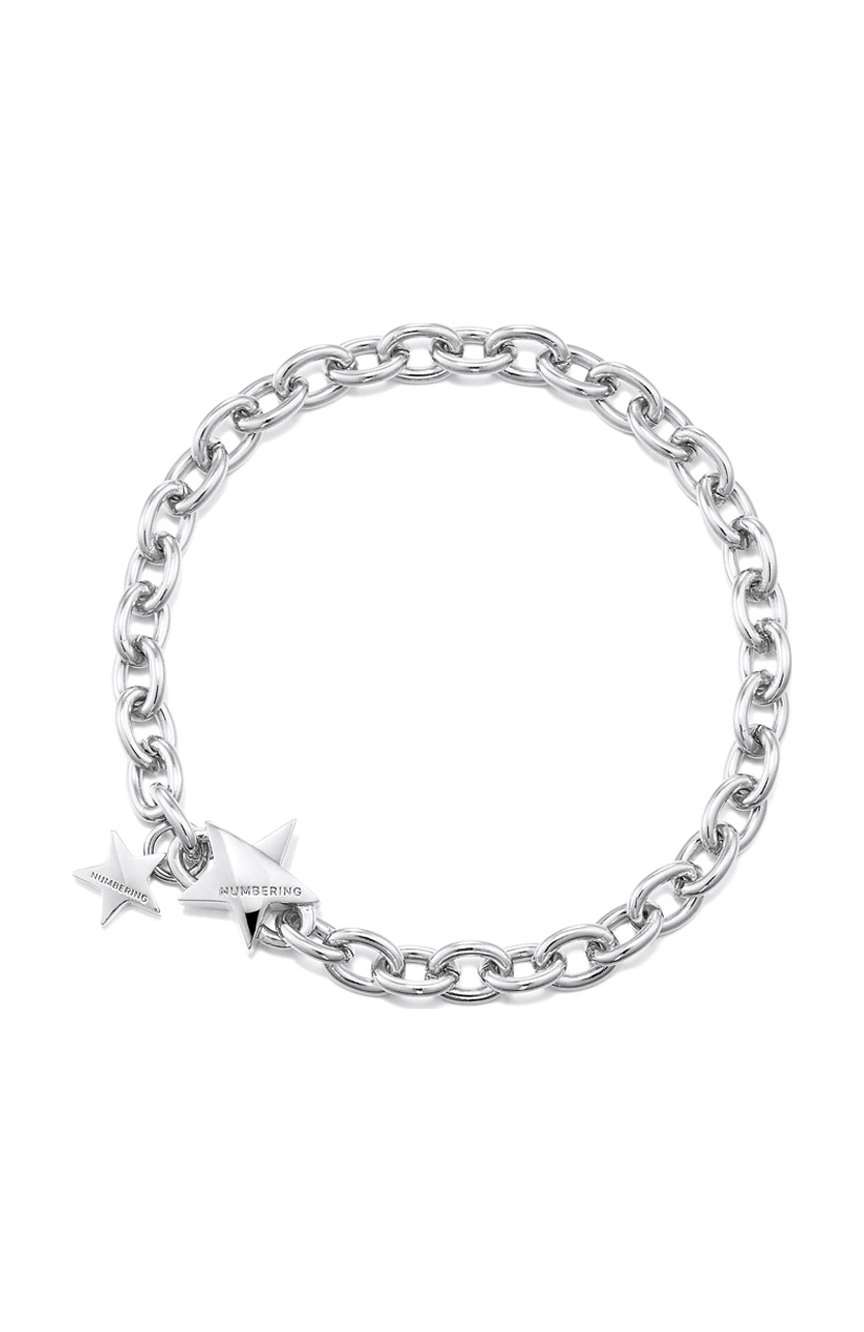 Numbering Star Clasp Slim Oval Chain Bracelet