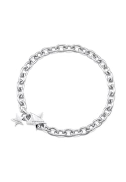 Numbering Star Clasp Slim Oval Chain Bracelet