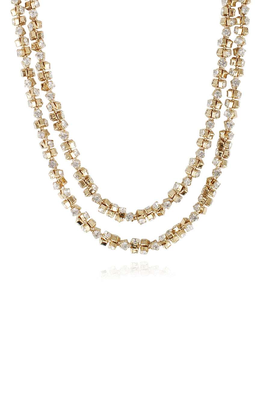 Gas Bijoux Twisted Strass Double Row Necklace