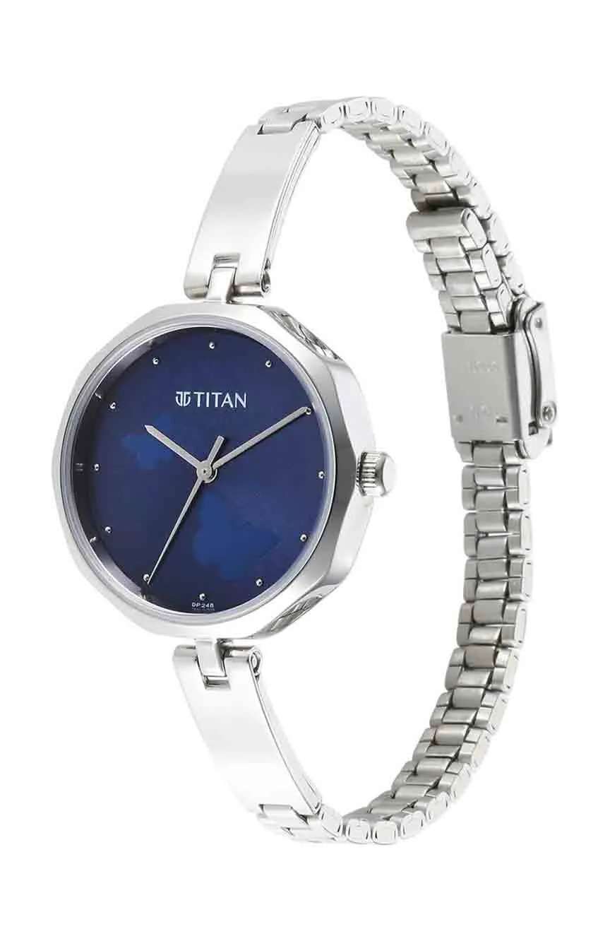 Titan Karishma Quartz Analog Blue Dial Stainless Steel Strap Watch for Women
