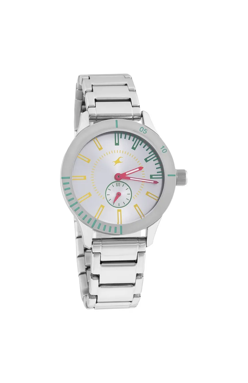 

Titan | Fastrack Silver Dial Quartz Analog Watch for Girls