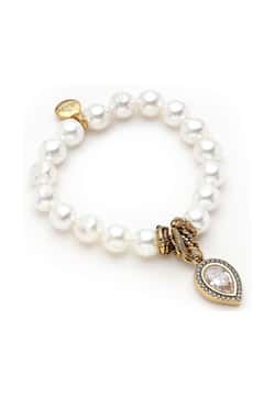 Mon Reve Crystal Drop Pearl Bracelet