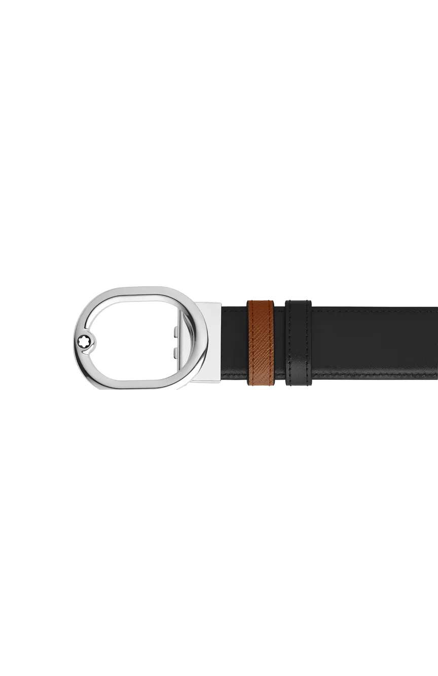 Montblanc LOvale 35 mm Reversible Belt in Sartorial Leather