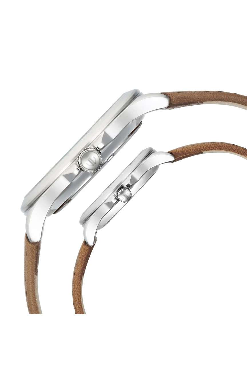 تيتان Bandhan Quartz Analog with Date Green Dial Brown Leather Strap Watch For Couple