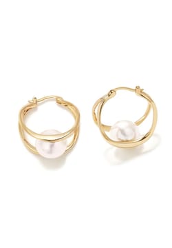 Pertegaz Gold Plated Double Satellite Creoles