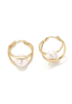 Pertegaz Gold Plated Double Satellite Creoles