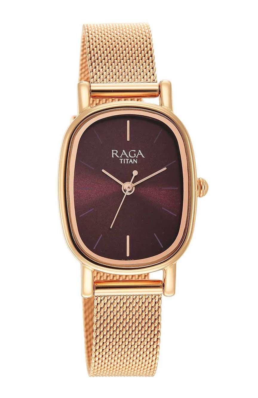 Titan Raga Viva Brown Dial Analog Stainless Steel Strap Watch for Women