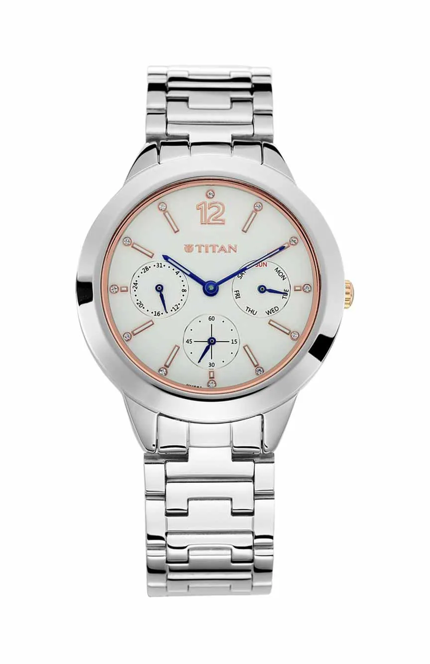 

Titan | women Titan Workwear White Dial Women Watch With Stainless Steel Strap