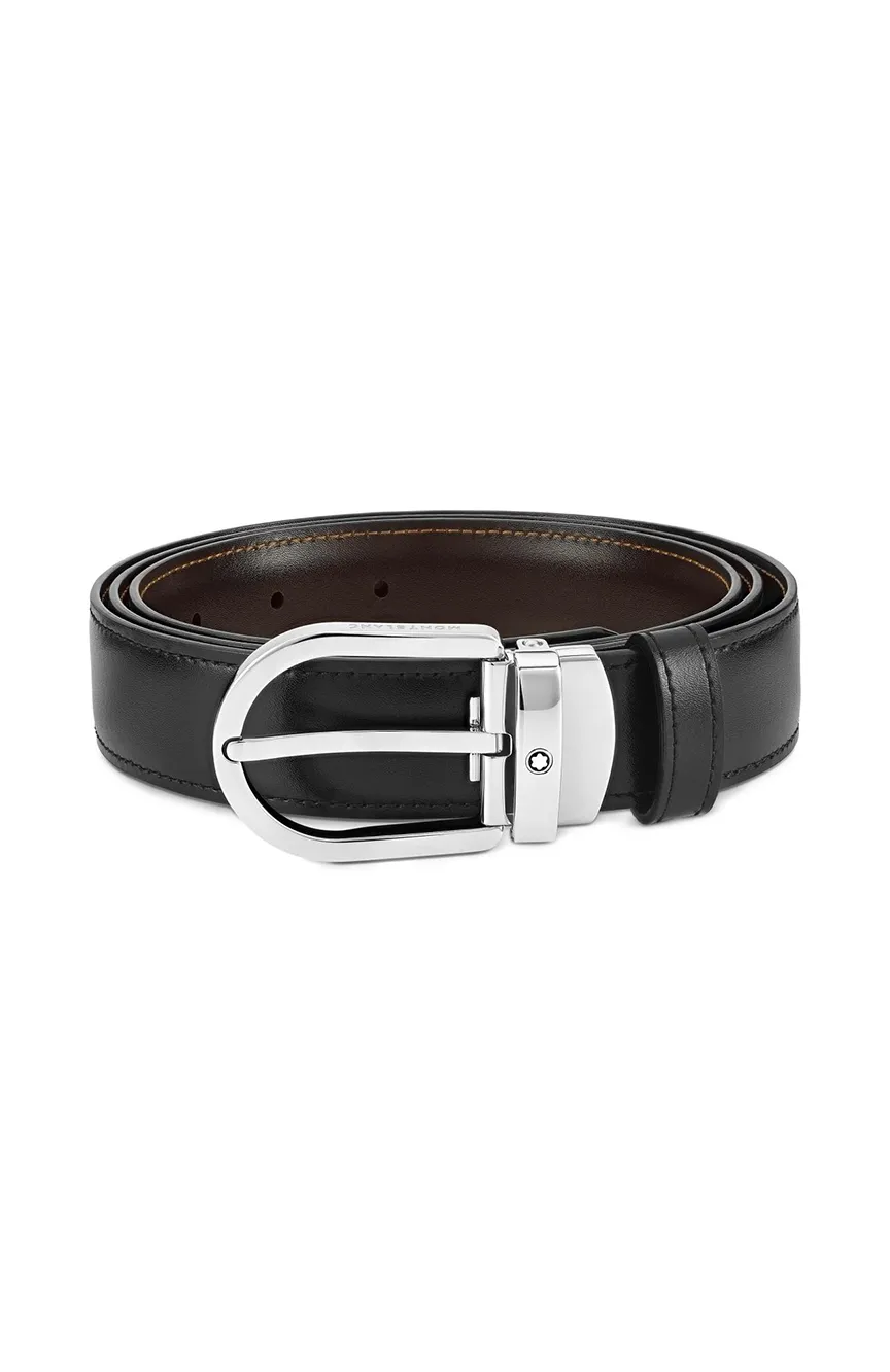 

Montblanc | Horseshoe buckle black/brown 30 mm reversible leather belt