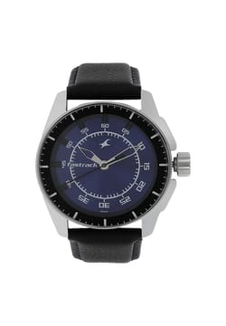 Titan Fastrack Quartz Analog Purple Dial Leather Strap Watch for Guys