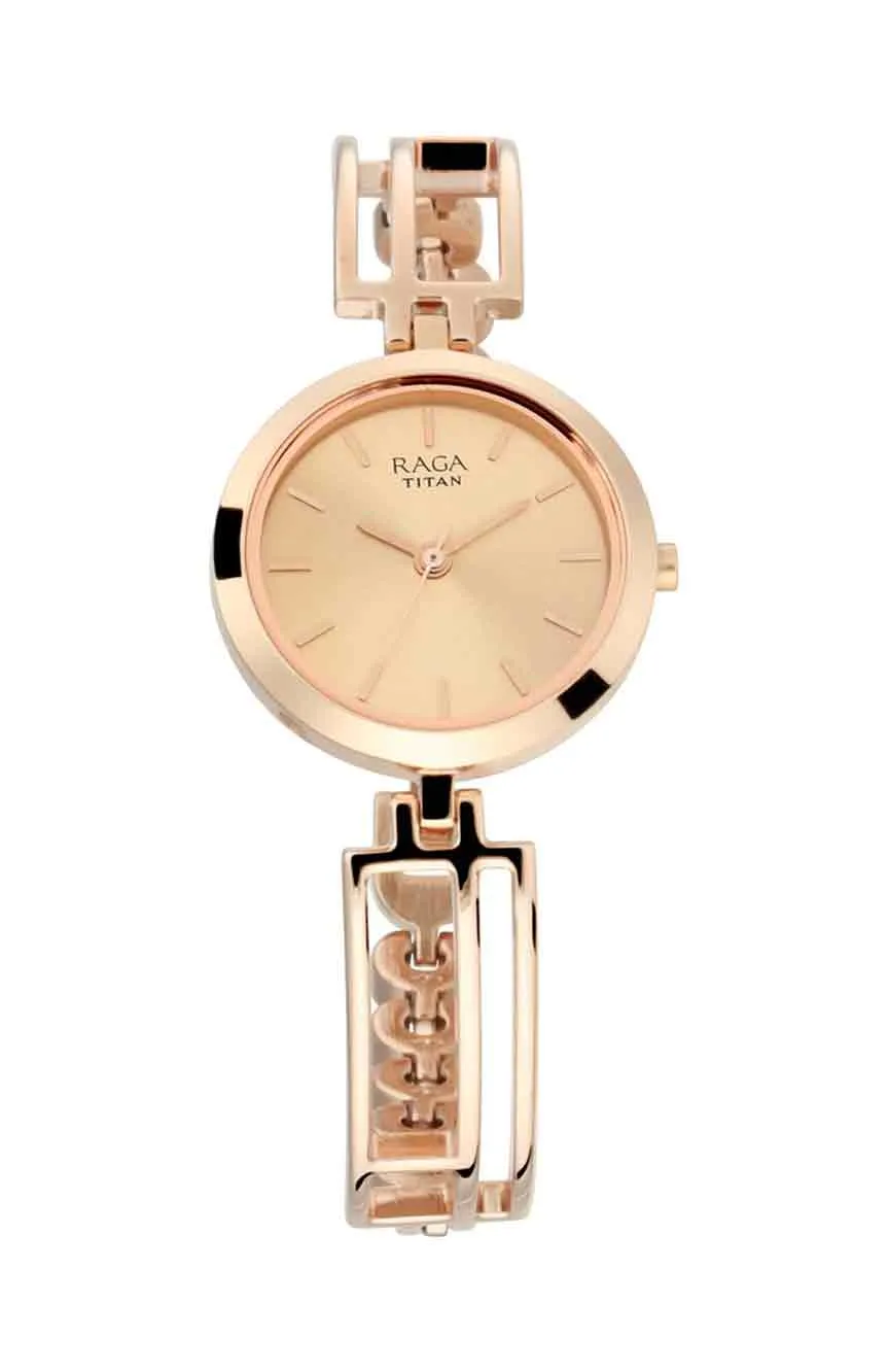 

Titan | Titan Raga Viva Rose Gold Metal Analog Strap Watch for Women