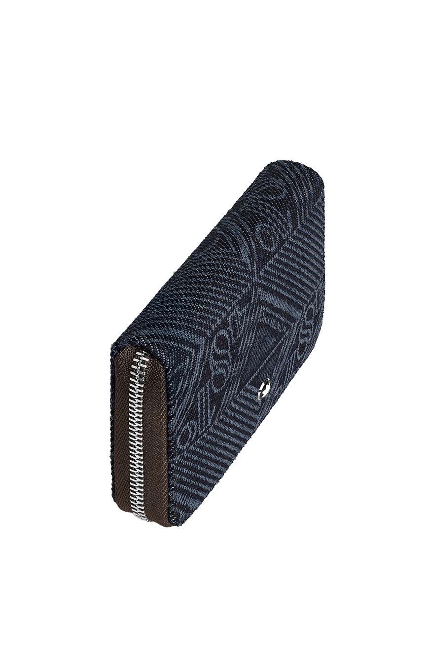 Montblanc Mini Wallet 2CC With Zip In 4810 Denim