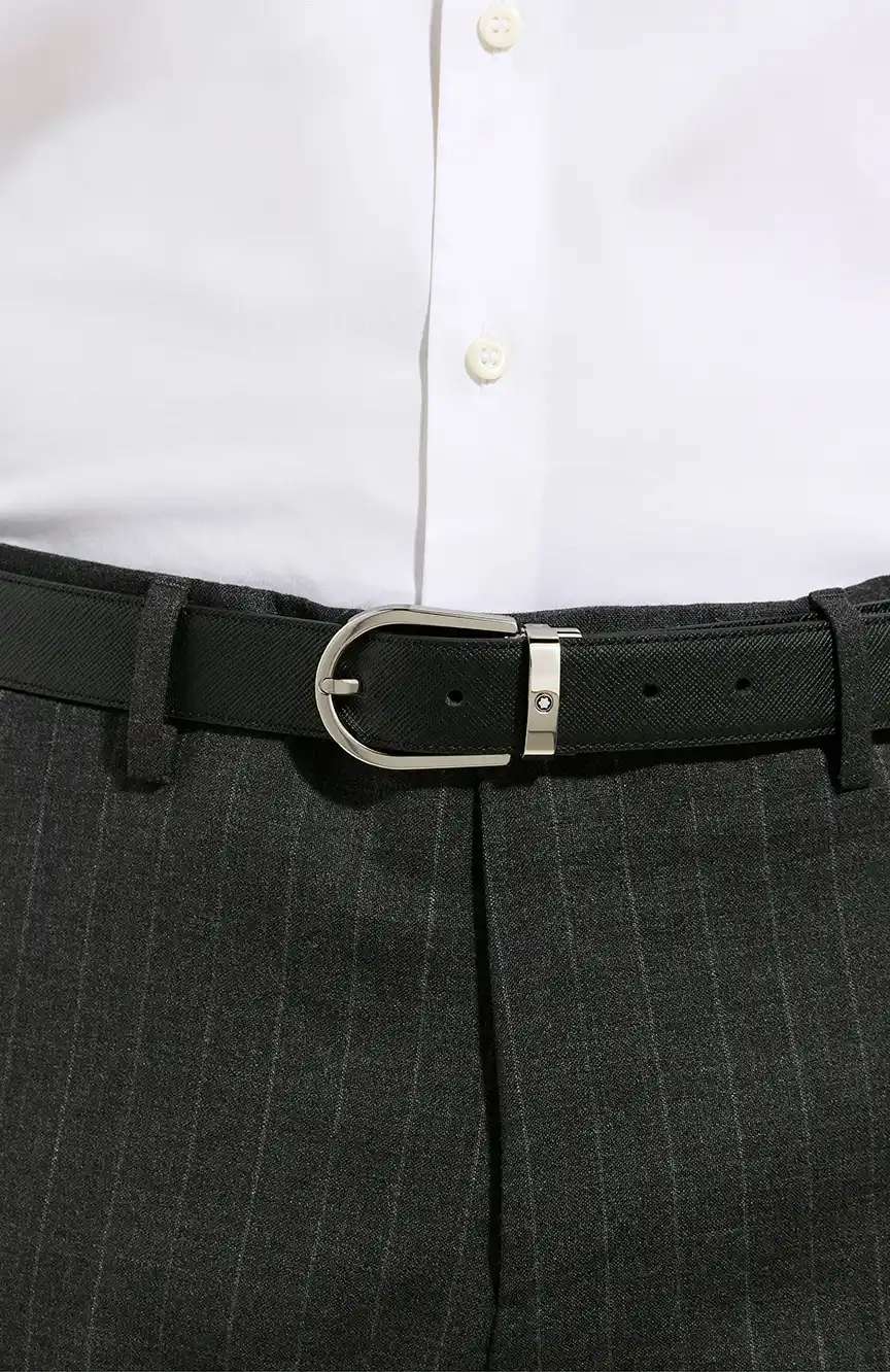 Montblanc Horseshoe 30 mm Reversible Belt in Sartorial Leather