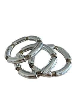 Colette Market Big tube silver resin bracelet