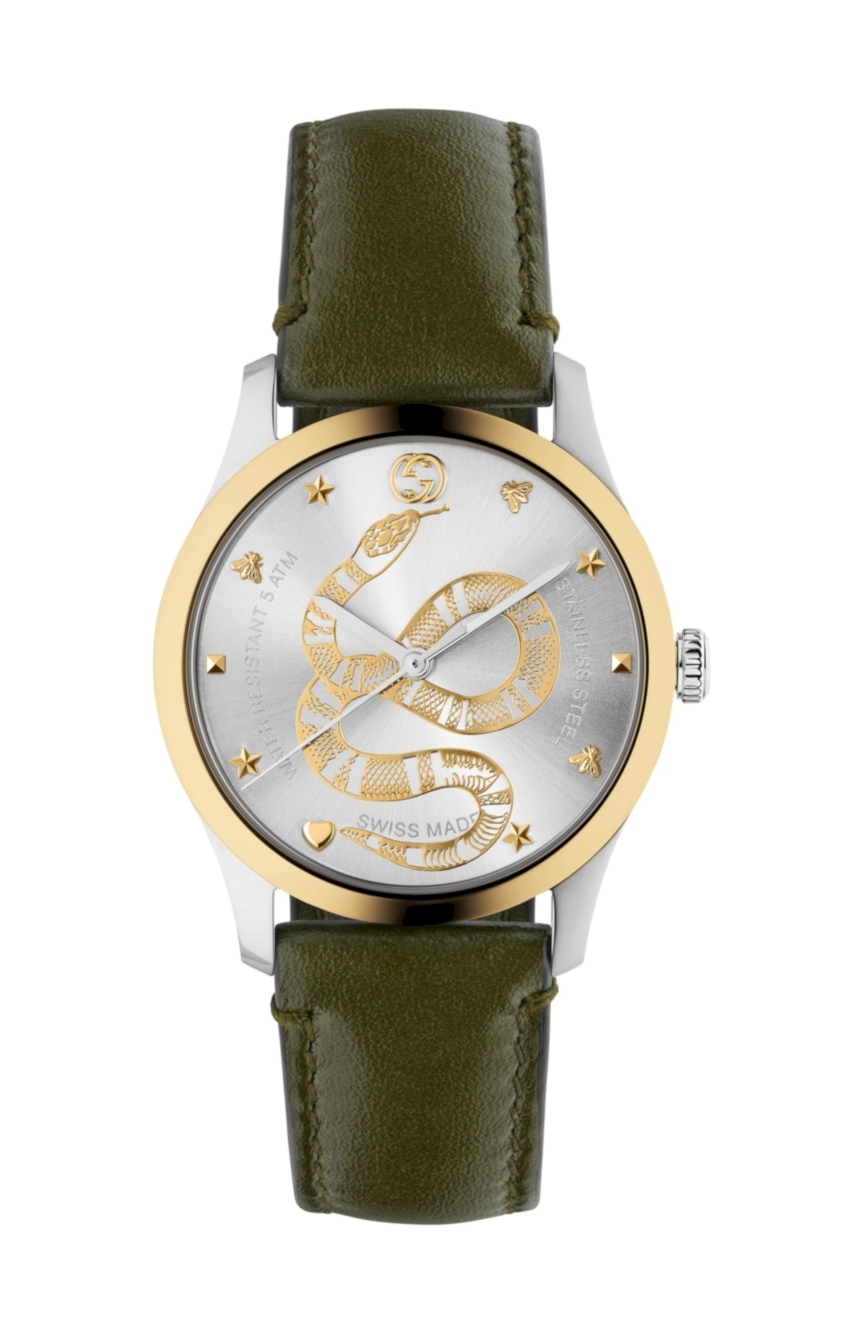 Gucci snake watch gold best sale