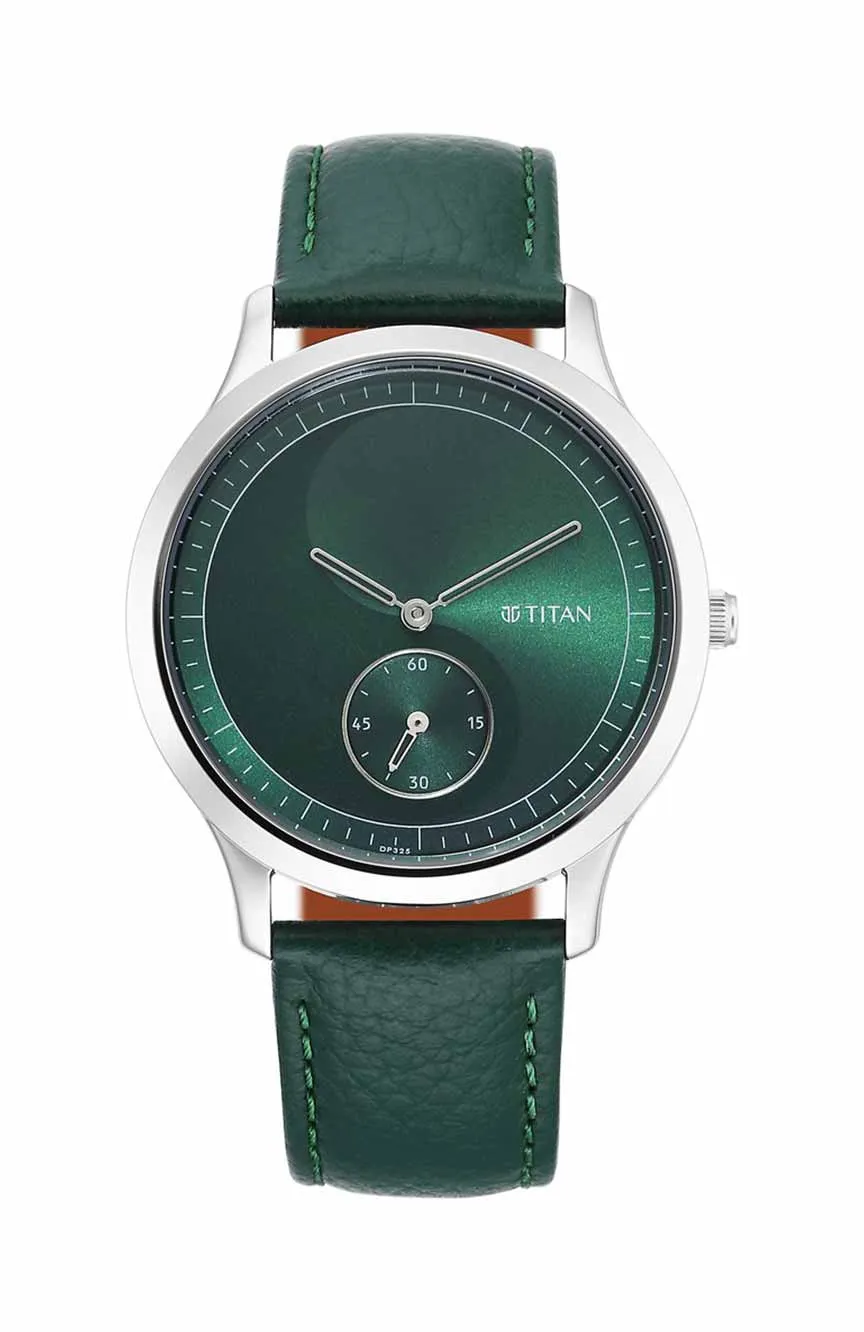 

Titan | Titan Yin & Yang Green Dial Analog Leather Strap Watch for Men