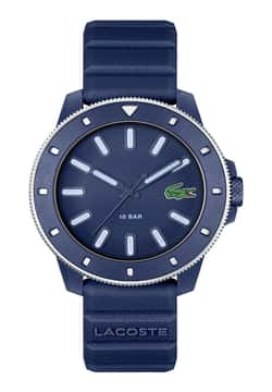 Lacoste ساعة 12.12 سكوبا مقاس 43 مم بسوار سيليكون للرجال