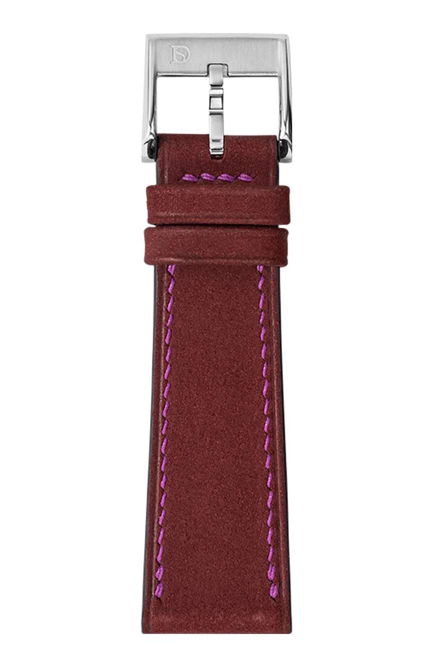 ديلوجز سوار من جلد النوبوك باللون الأحمر النبيذي