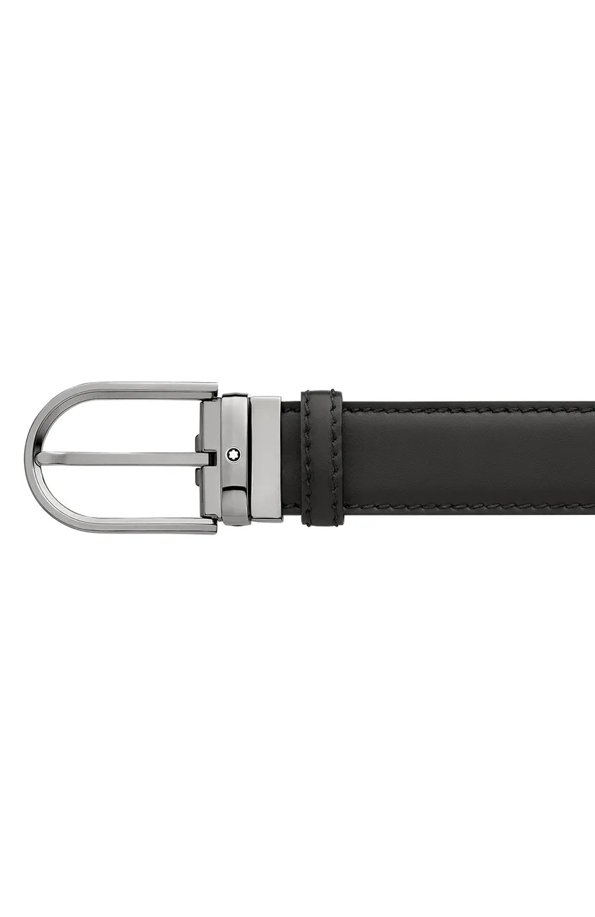 

Montblanc | Horseshoe buckle black 35 mm leather belt