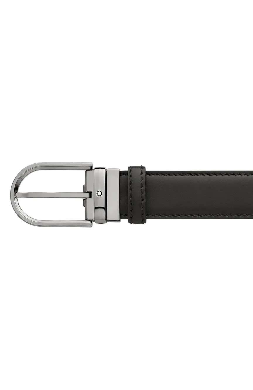 Montblanc Horseshoe Buckle Black 35 MM Leather Belt