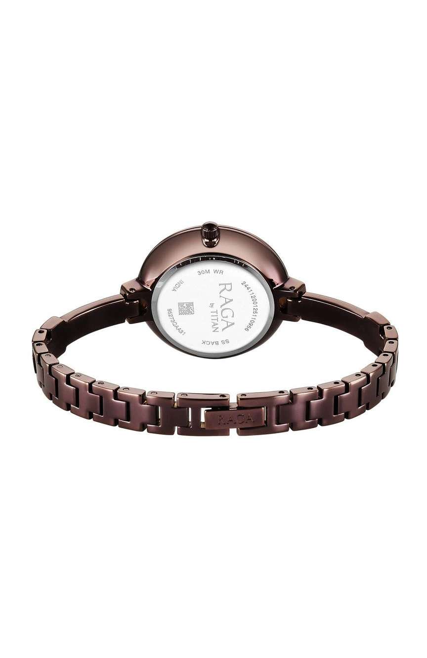 Titan Raga Showstopper Quartz Analog Brown Dial Metal Strap Watch For Women