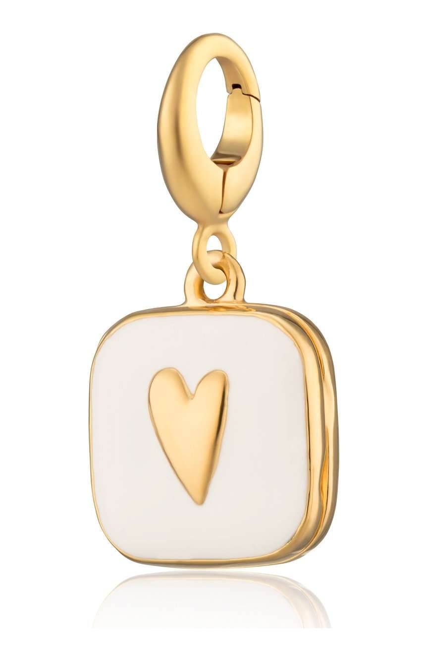 Lily Charmed Gold White Heart Locket Charm