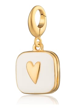 Lily Charmed Gold White Heart Locket Charm