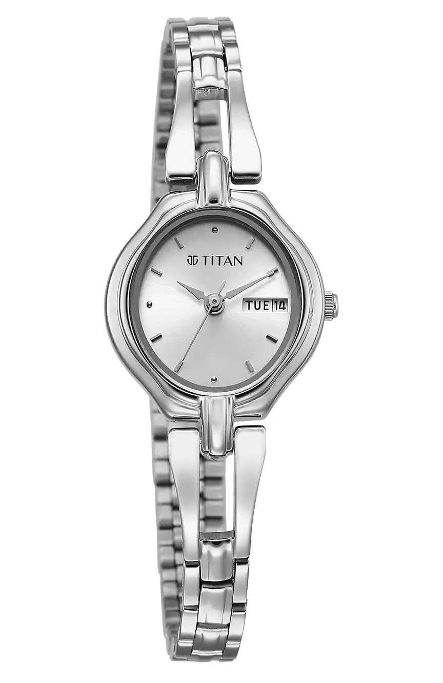 Titan Karishma Ladies Silver Round Dial Stainless Steel Strap Watch For Women