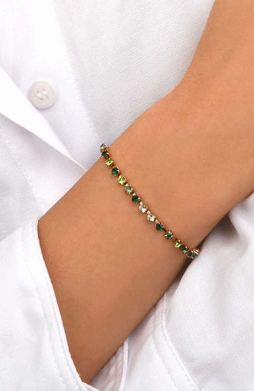 ستالايت سوار صف واحد من الكريستال الفاخر - أخضر