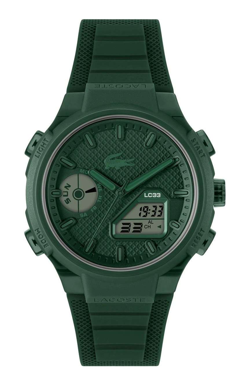 لاكوست ساعة لاكوست LC33 بميناء مستدير مقاس 45 مم وسوار سيليكون للرجال
