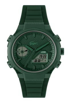 Lacoste ساعة لاكوست LC33 بميناء مستدير مقاس 45 مم وسوار سيليكون للرجال