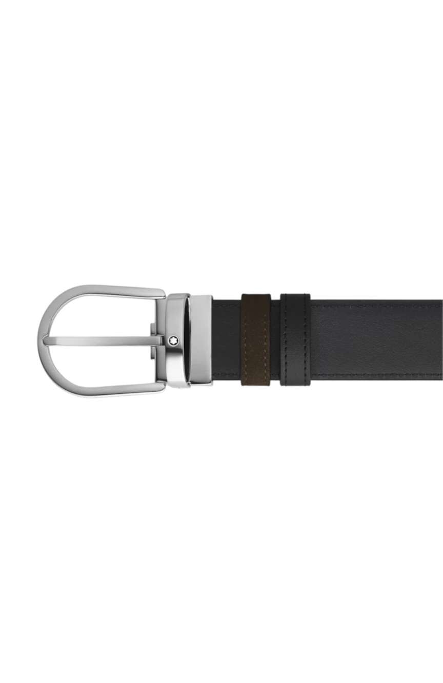 Montblanc Horseshoe 35 mm Reversible Belt in Suede Leather