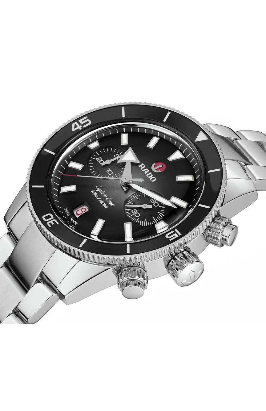 رادو ساعة يد رجالية اوتوماتيكية كابتن كوك بتقنية الكرونوجراف
