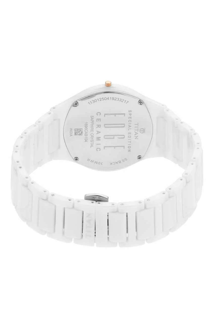 Titan Edge Ceramic White Dial Analog Ceramic Strap watch for Men