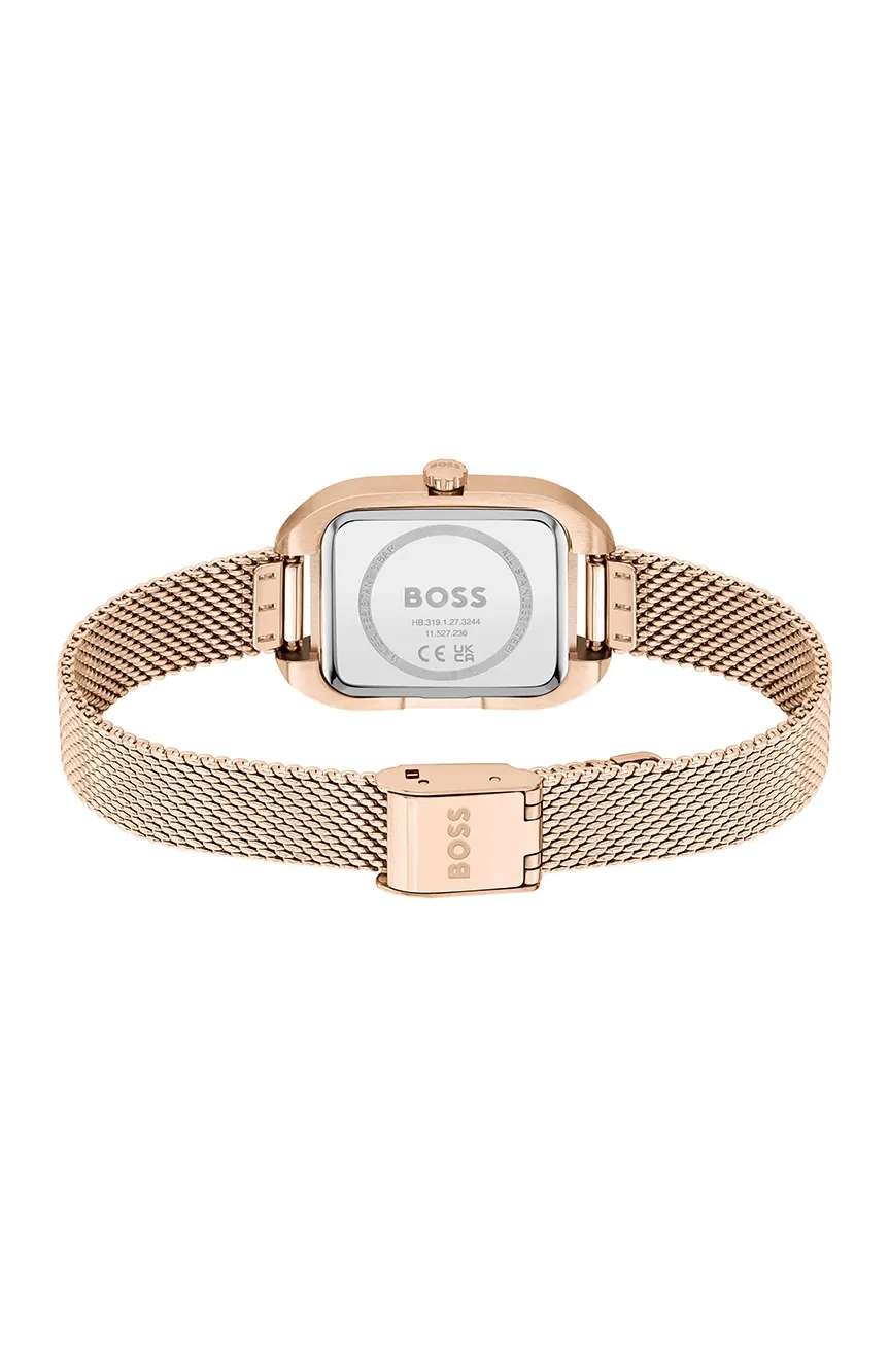 بوص ساعة يد نسائية بسوار ستانلس ستيل من بوص بتقنية الكوارتز- 1502683