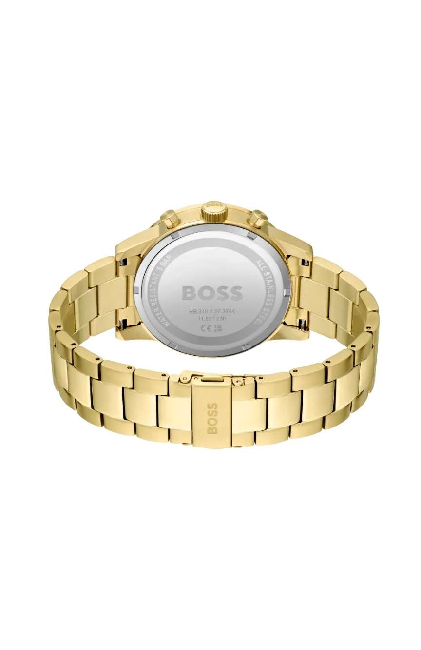 بوص ساعة يد رجالية بسوار ستانلس ستيل من بوص بتقنية الكوارتز - 1513923