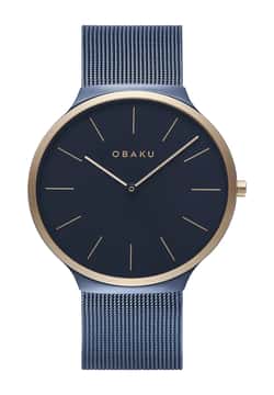 Obaku ساعة يد رجالية بسوار ستانلس ستيل