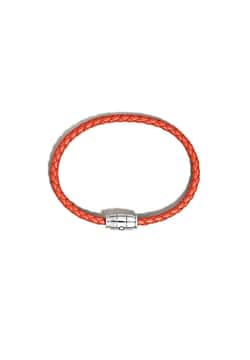 Montblanc Bracelet Steel 3 Rings Meisterstuck Collection In Cayenne Leather, Size 60