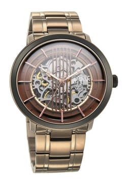 Titan Quartet Brown Dial Automatic Stainless Steel Strap Watch for Men