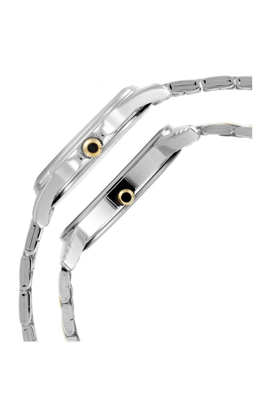 Titan Bandhan Quartz Analog with Day and Date Silver Dial Stainless Steel Strap Watch for Couple