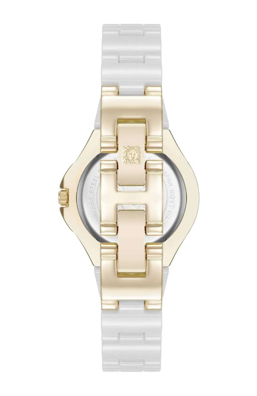 آن كلاين ساعة انالوج بسوار سيراميكي للنساء