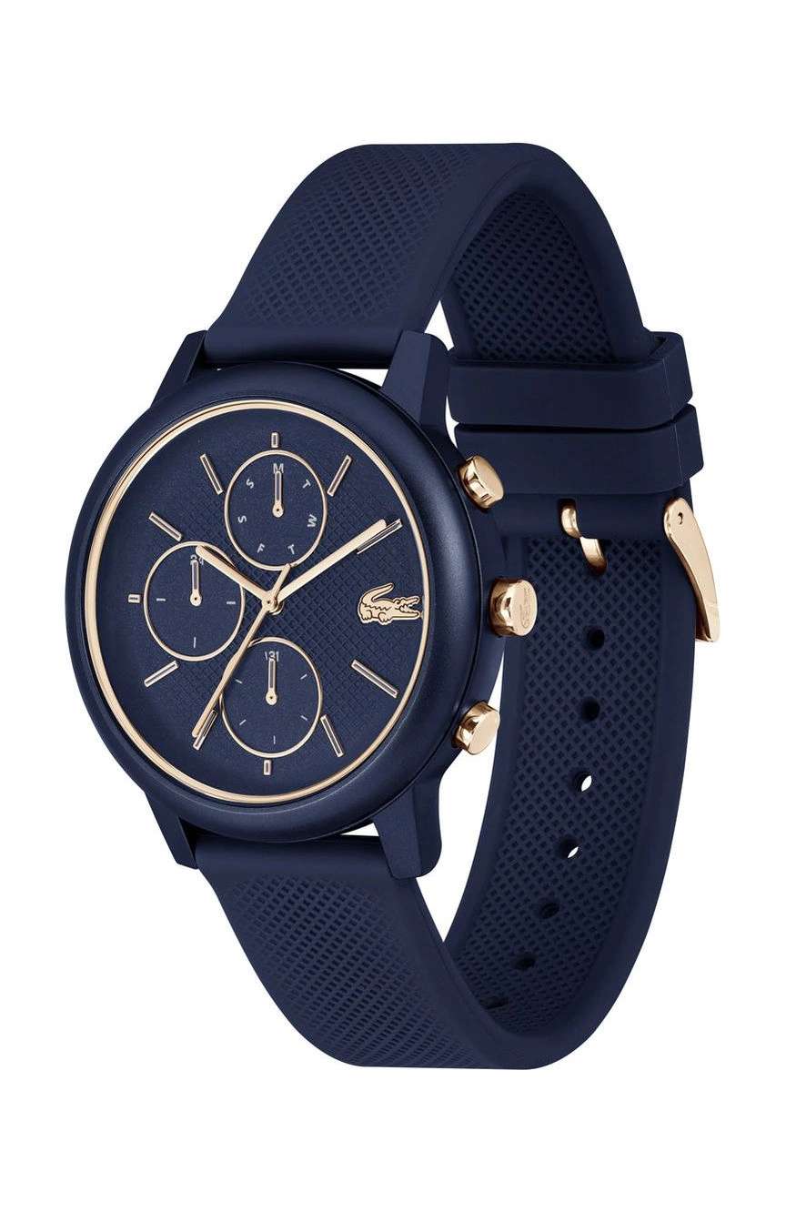 لاكوست ساعة لاكوست 12.12 بميناء مستدير مقاس 42 مم وسوار سيليكون للرجال