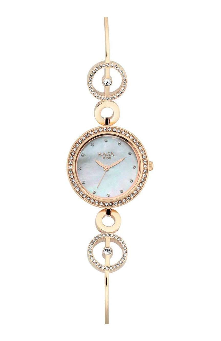 Titan Raga Mother of Pearl Dial Women Watch With Metal Strap