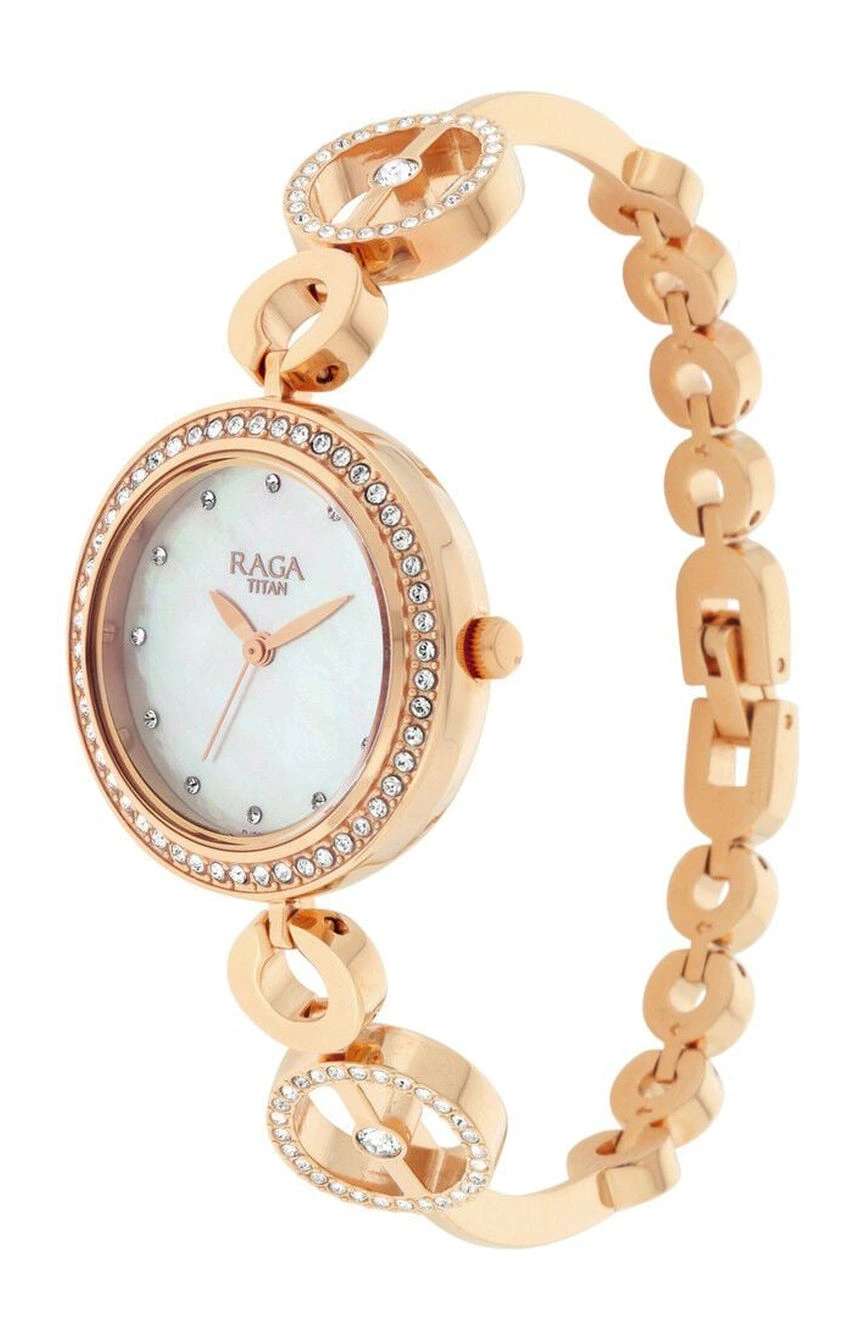 Titan Raga Mother of Pearl Dial Women Watch With Metal Strap